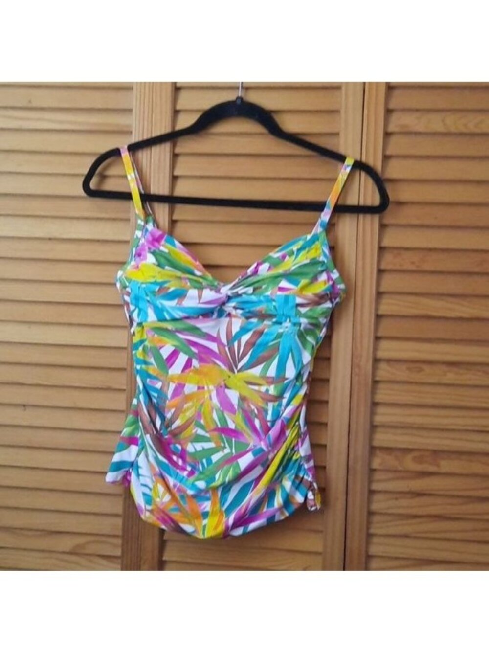 Bleu Rod Beattie NWT Underwire Adjustable StrapS Ruched Tankini Top Size 6